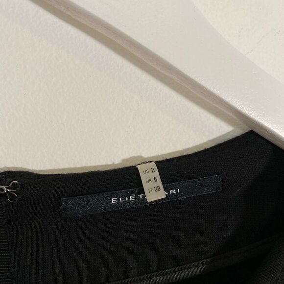 CLEARANCE - Elie Tahari Draped Neckline Long Sleeve Sheath LBD Dress - Picture 5 of 7